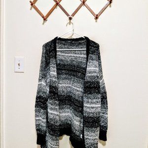 Striped, long cardigan